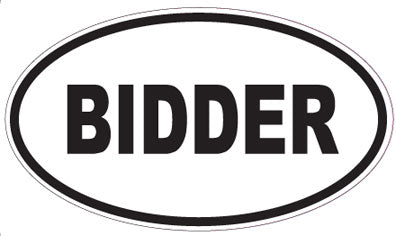 BIDDER - Oval Sticker