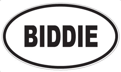 BIDDIE - Oval Magnet