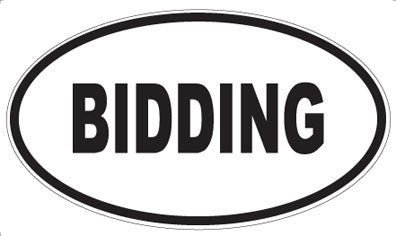 BIDDING - Oval Magnet