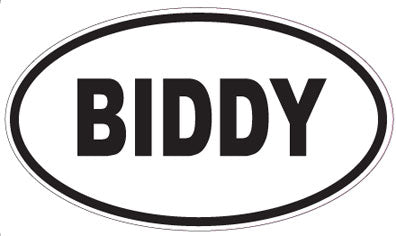 BIDDY - Oval Sticker