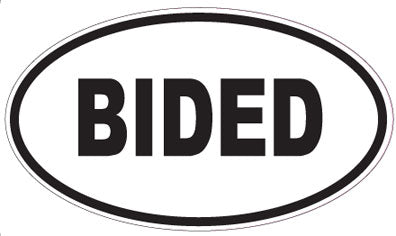 BIDED - Oval Sticker