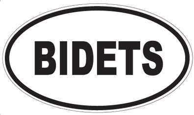 BIDETS - Oval Sticker