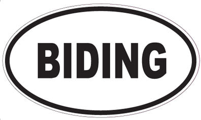 BIDING - Oval Sticker
