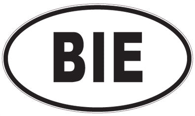 BIE - 3 Letter Initials Oval Sticker