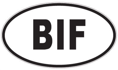 BIF - 3 Letter Initials Oval Sticker