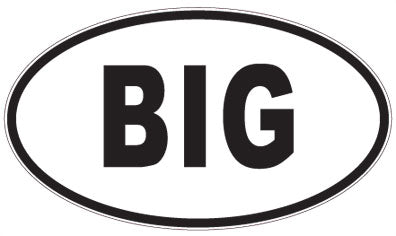 BIG - 3 Letter Initials Oval Sticker