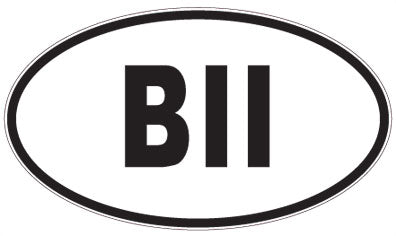 BII - 3 Letter Initials Oval Sticker