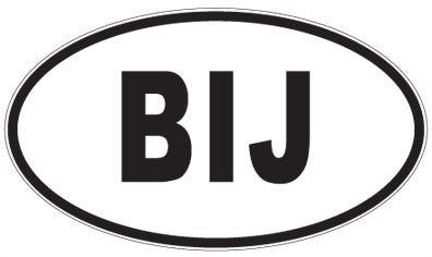 BIJ - 3 Letter Initials Oval Sticker