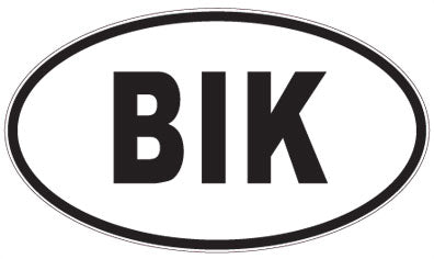 BIK - 3 Letter Initials Oval Sticker