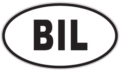 BIL - 3 Letter Initials Oval Sticker