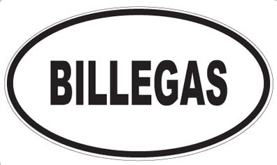 BILLEGAS - Oval Magnet