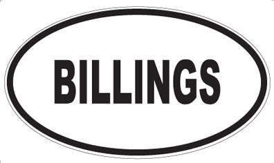 BILLINGS - Oval Magnet