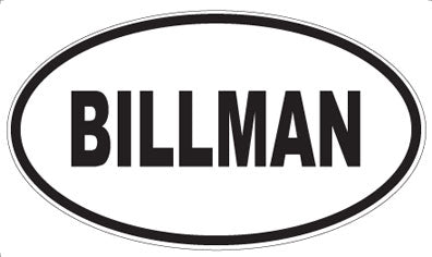 BILLMAN - Oval Magnet