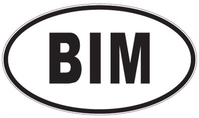 BIM - 3 Letter Initials Oval Sticker