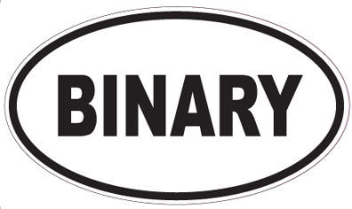 BINARY - Oval Sticker