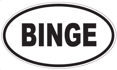 BINGE - Oval Sticker