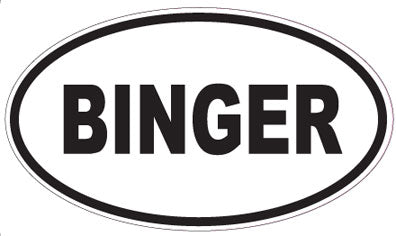 BINGER - Oval Sticker