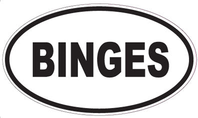 BINGES - Oval Sticker