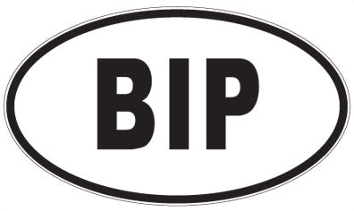 BIP - 3 Letter Initials Oval Sticker