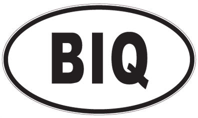 BIQ - 3 Letter Initials Oval Sticker