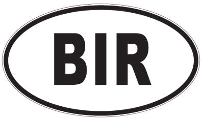 BIR - 3 Letter Initials Oval Sticker
