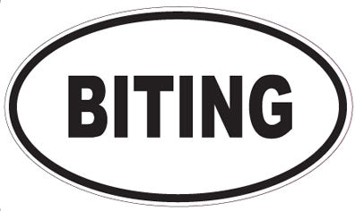 BITING - Oval Sticker