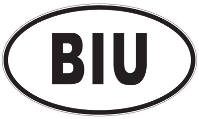 BIU - 3 Letter Initials Oval Sticker
