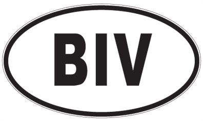 BIV - 3 Letter Initials Oval Sticker