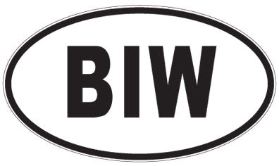 BIW - 3 Letter Initials Oval Sticker
