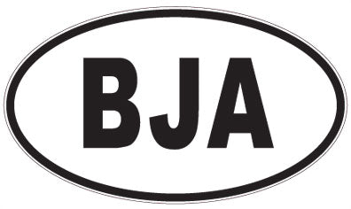 BJA - 3 Letter Initials Oval Sticker