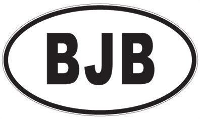 BJB - 3 Letter Initials Oval Sticker