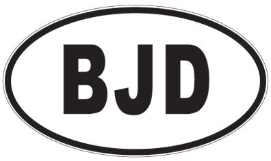 BJD - 3 Letter Initials Oval Sticker