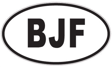 BJF - 3 Letter Initials Oval Sticker