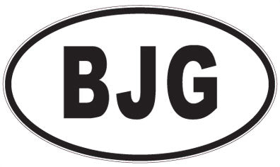 BJG - 3 Letter Initials Oval Sticker