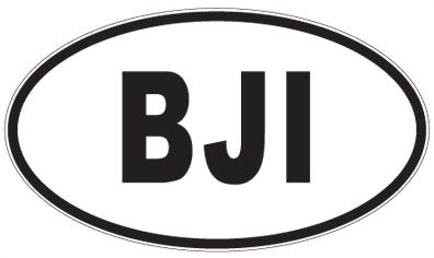 BJI - 3 Letter Initials Oval Sticker