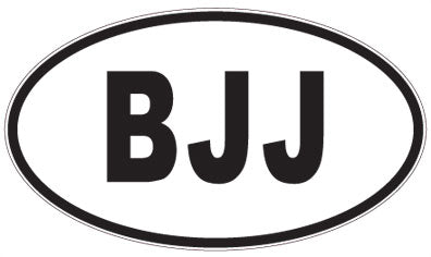 BJJ - 3 Letter Initials Oval Sticker
