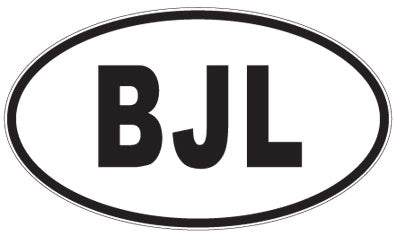 BJL - 3 Letter Initials Oval Sticker