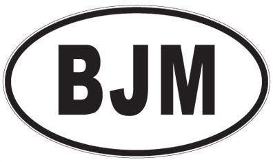 BJM - 3 Letter Initials Oval Sticker