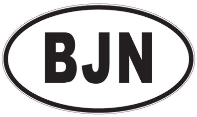 BJN - 3 Letter Initials Oval Sticker