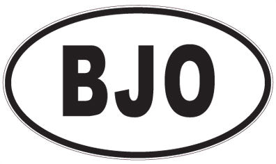BJO - 3 Letter Initials Oval Sticker