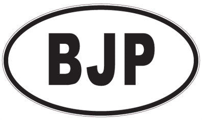BJP - 3 Letter Initials Oval Sticker