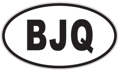 BJQ - 3 Letter Initials Oval Sticker