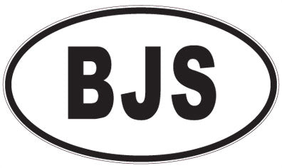 BJS - 3 Letter Initials Oval Sticker