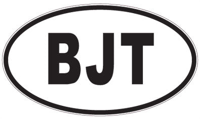 BJT - 3 Letter Initials Oval Sticker