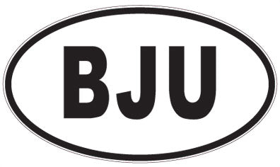 BJU - 3 Letter Initials Oval Sticker