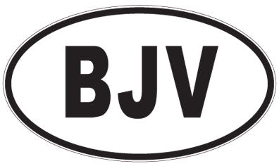 BJV - 3 Letter Initials Oval Sticker