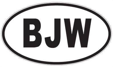 BJW - 3 Letter Initials Oval Sticker