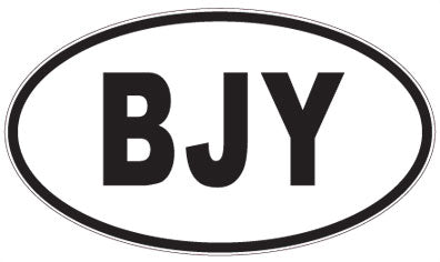 BJY - 3 Letter Initials Oval Sticker