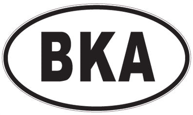 BKA - 3 Letter Initials Oval Sticker