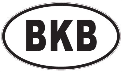 BKB - 3 Letter Initials Oval Sticker